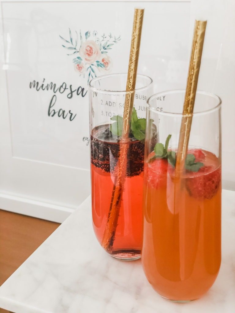 mimosa bar baby shower ideas