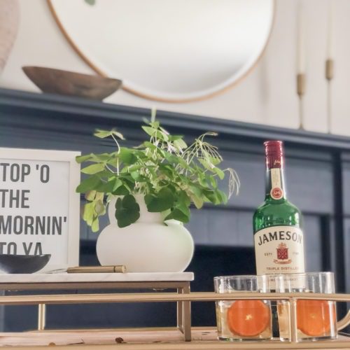 How to Style a St. Patrick’s Day Bar Cart