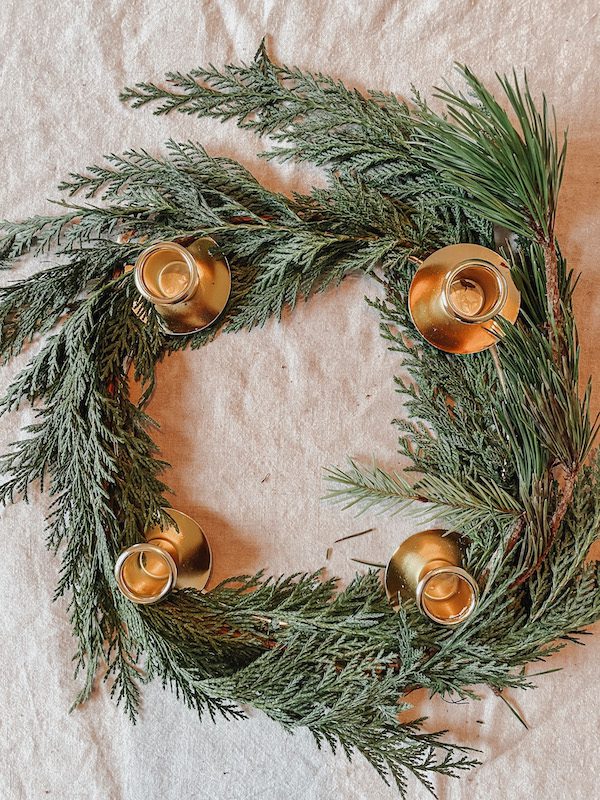 advent wreath diy fresh evergreens