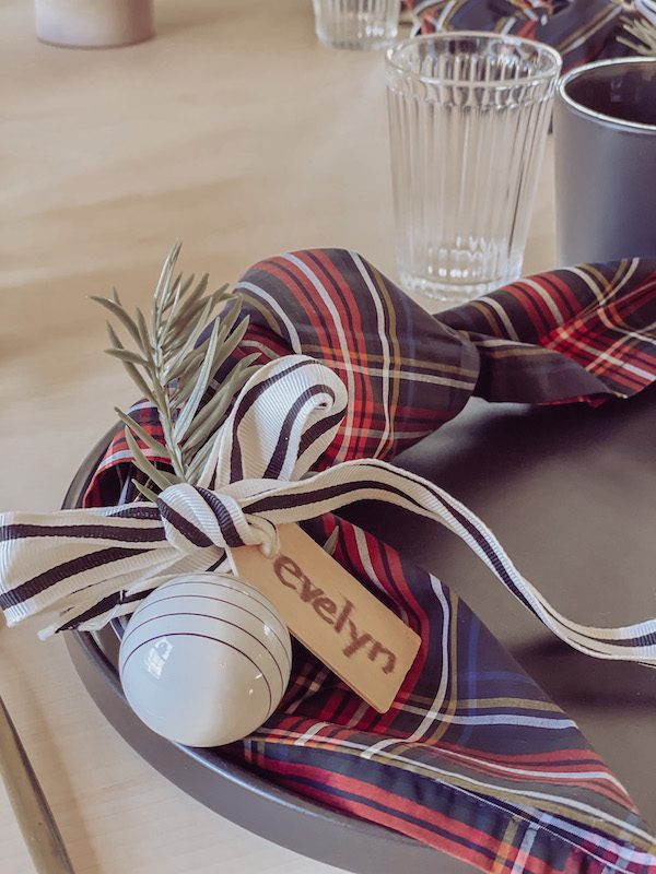 christmas brunch place setting