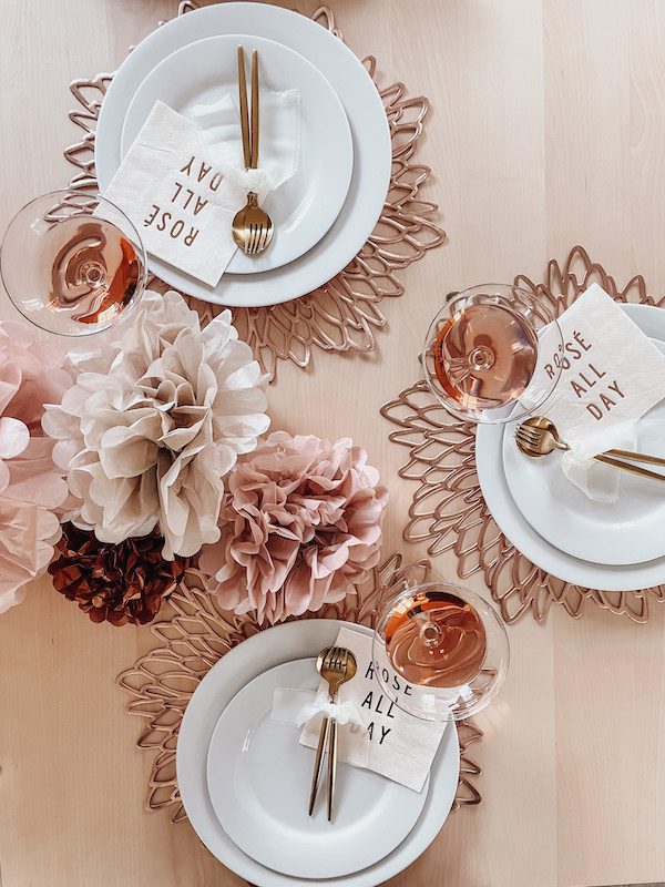 pink valentines day aesthetic place settings