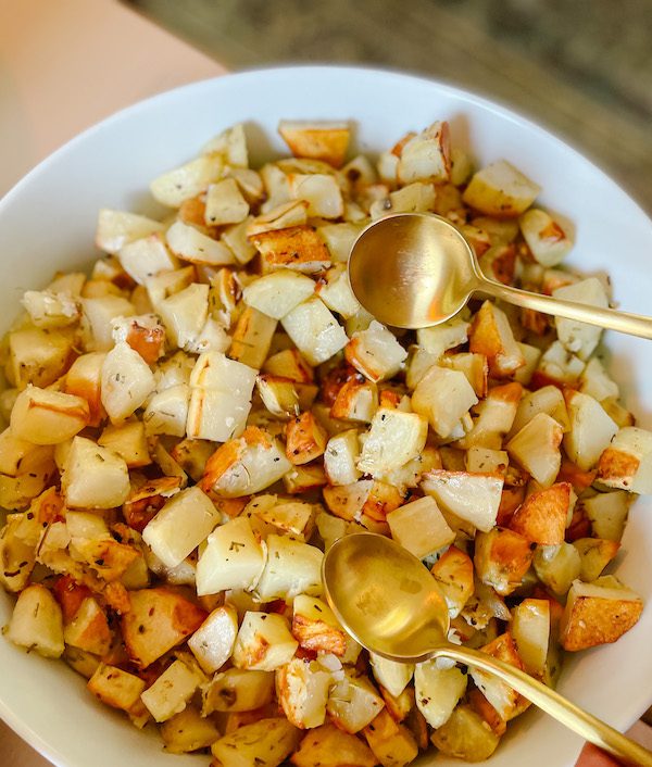 bowl of roasted potatoes