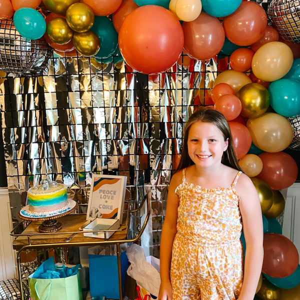 disco theme tween birthday party set up