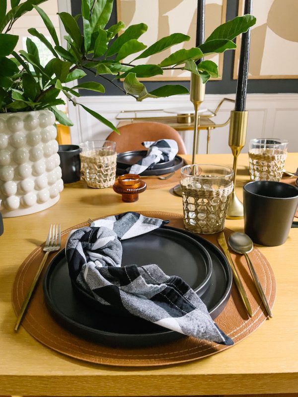 boho modern dinner party place setting