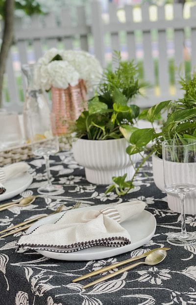 backyard table setting