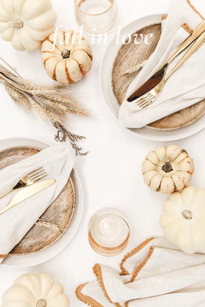 fall in love bridal shower theme table decor