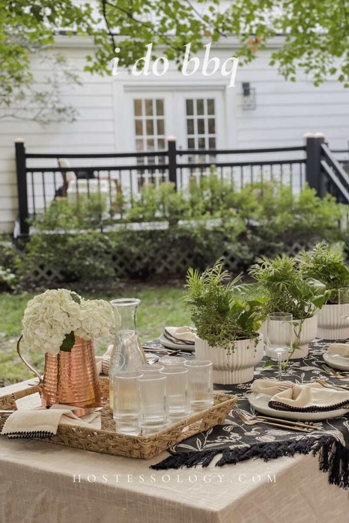 i do bbq couples bridal shower theme table decor ideas