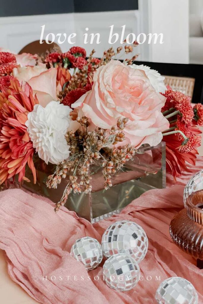 love in bloom bridal shower theme tablescape