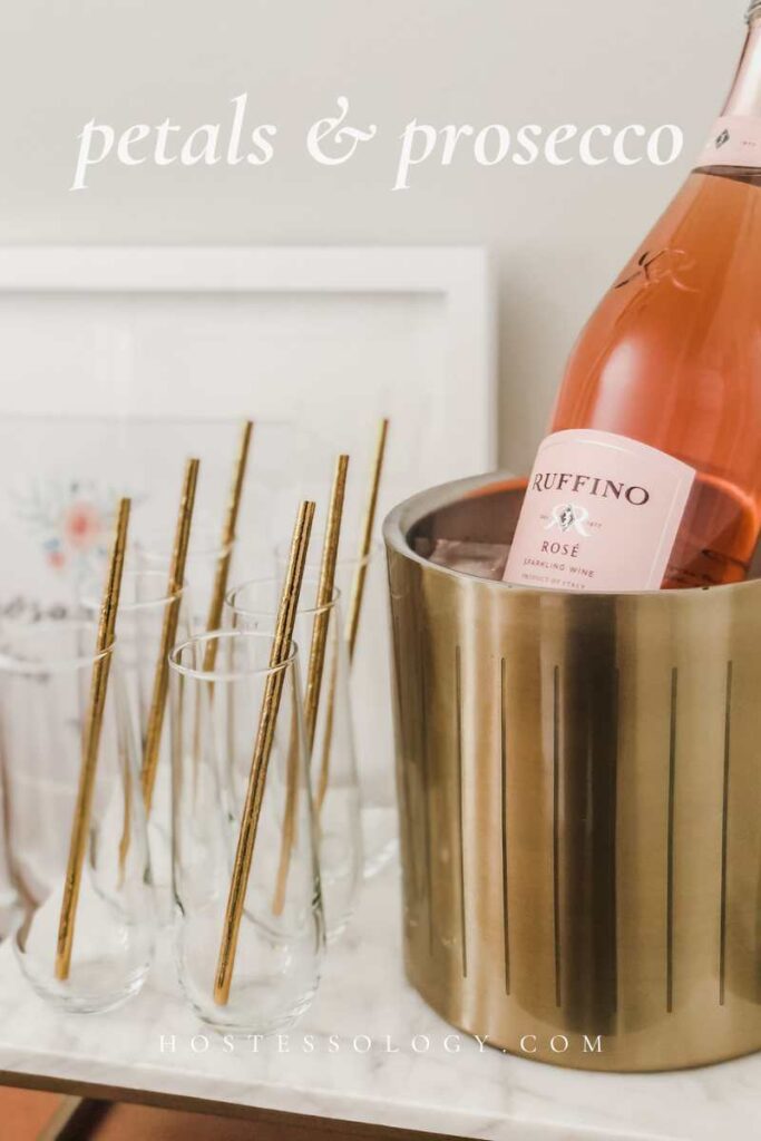 petals and prosecco bridal shower theme