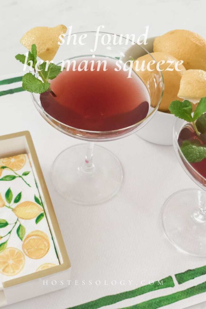 she found her main squeeze bridal shower cocktail and napkins
