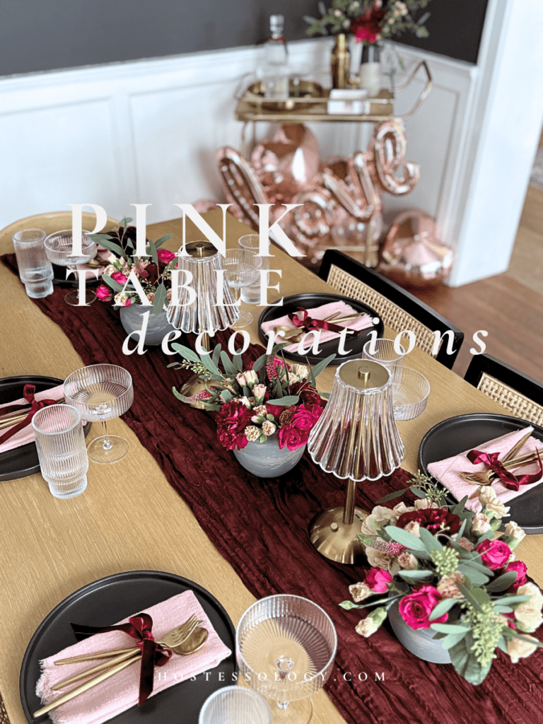 pink table decorations