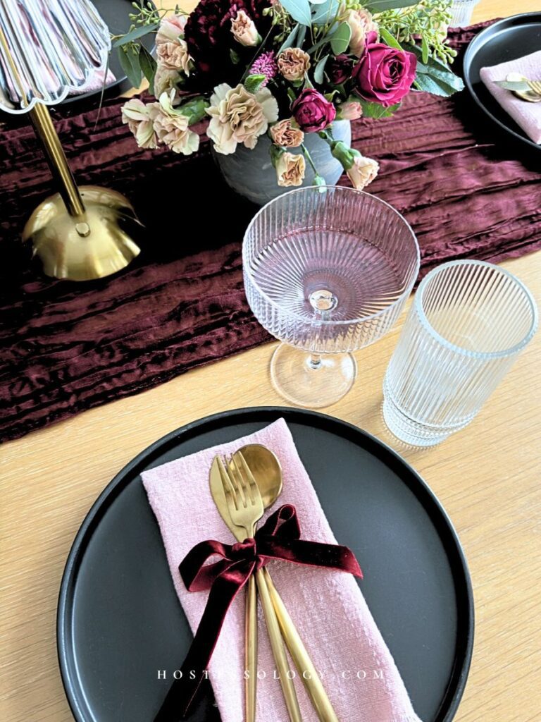 pink table set up