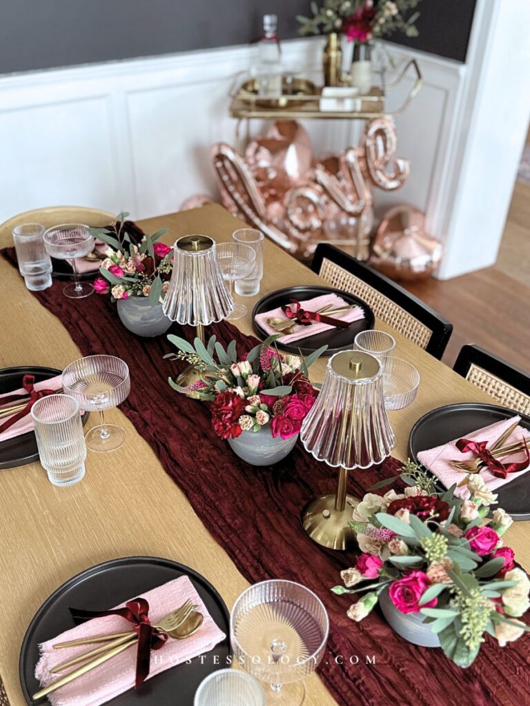 pink table settings